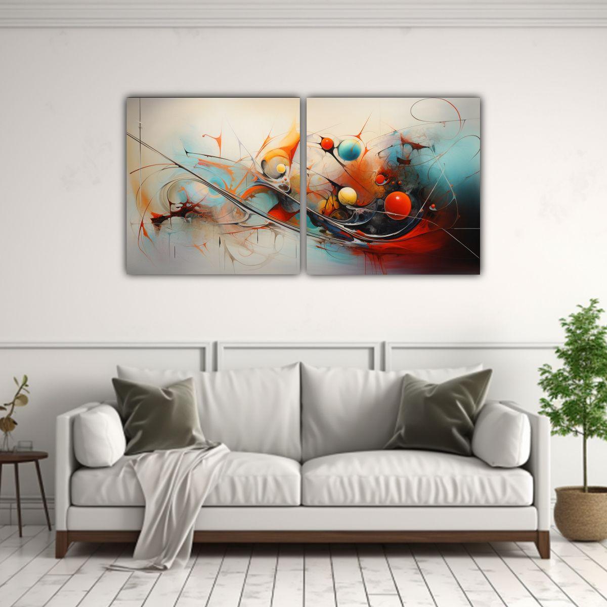 Escena De Pintura Expresionista Abstracta 160x80 Cm-2