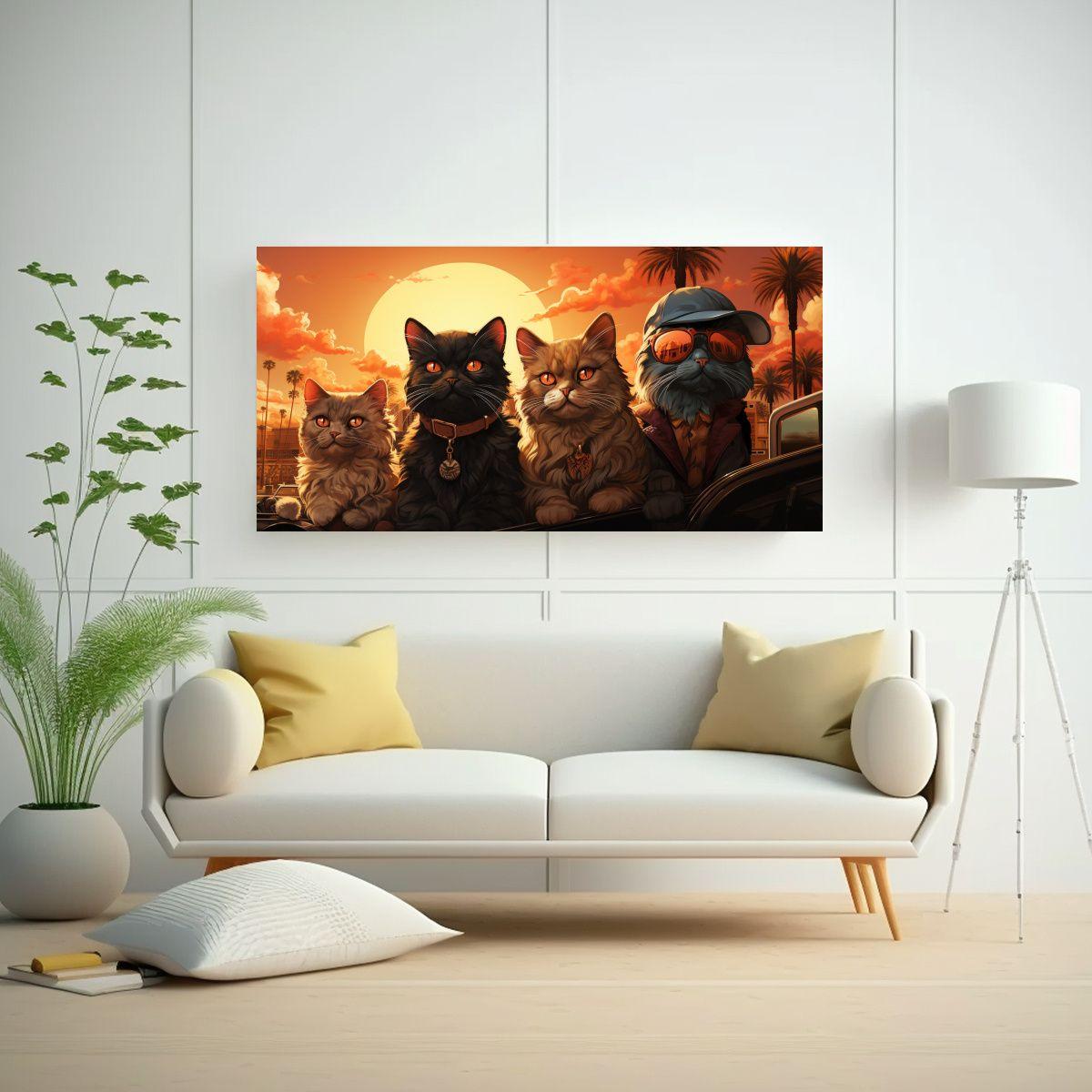 Cuadro Clásica De Gatitos De California En 60x30cm-2