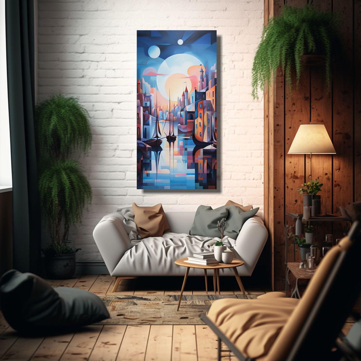 Lienzo Fotográfico Escenario Abstracto Puerto 40x80cm-2