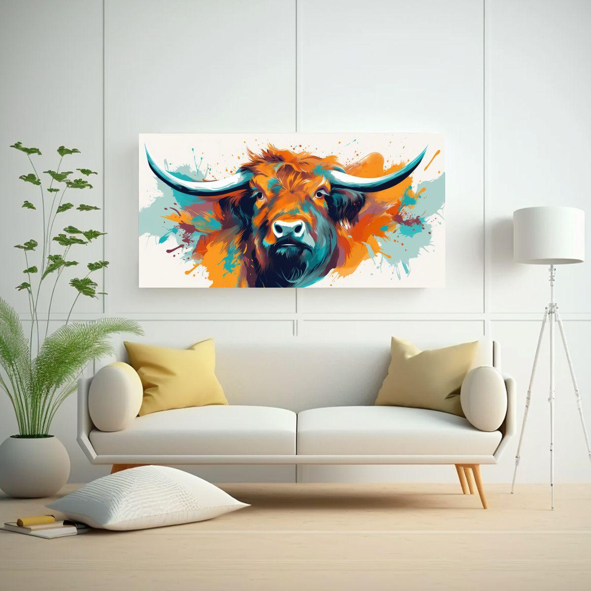 Lienzo Tela Belleza Natural Yak En Colores 80x40cm-2
