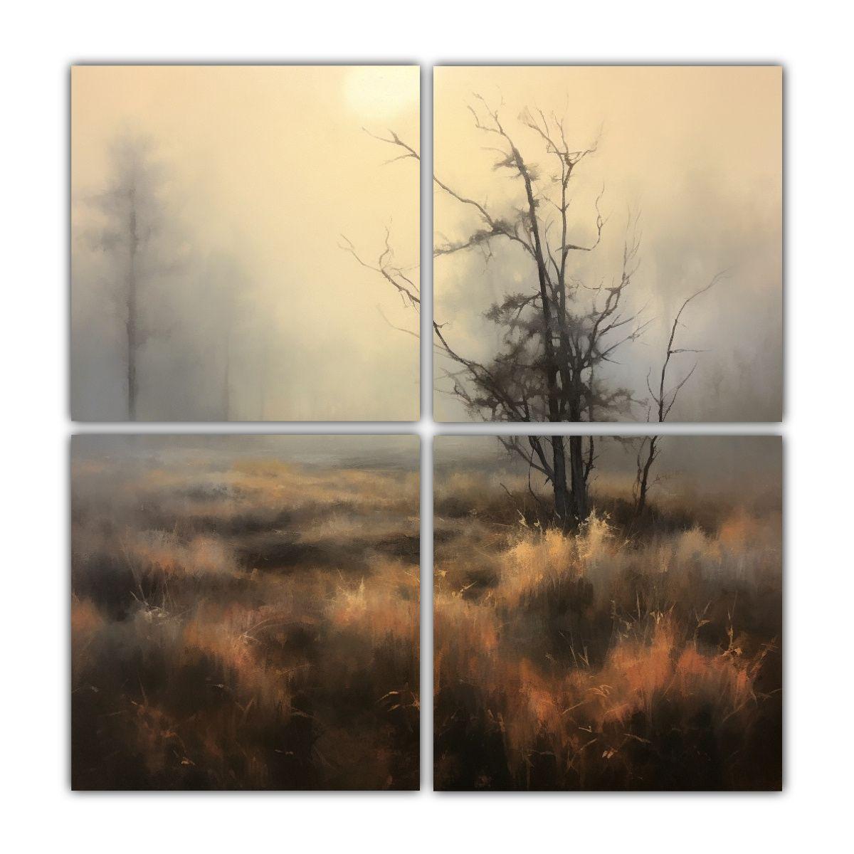 Cuatro Cuadros Vintage De Alta Resolución De 160x160 Cm-0