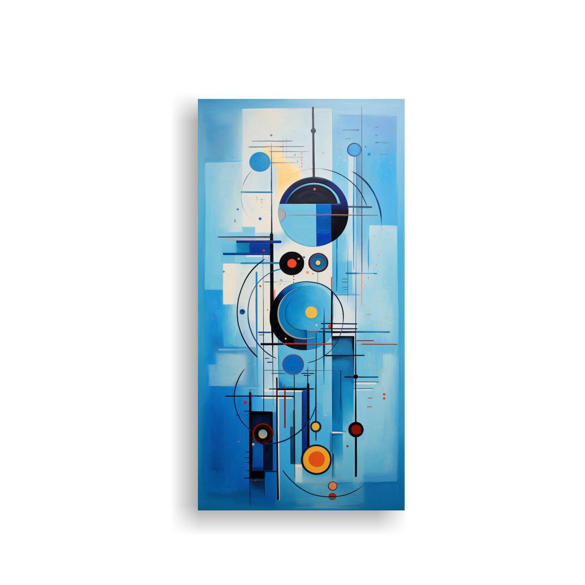 Pintura Abstracta Azul Moderna De Ambiente 80x160cm-0