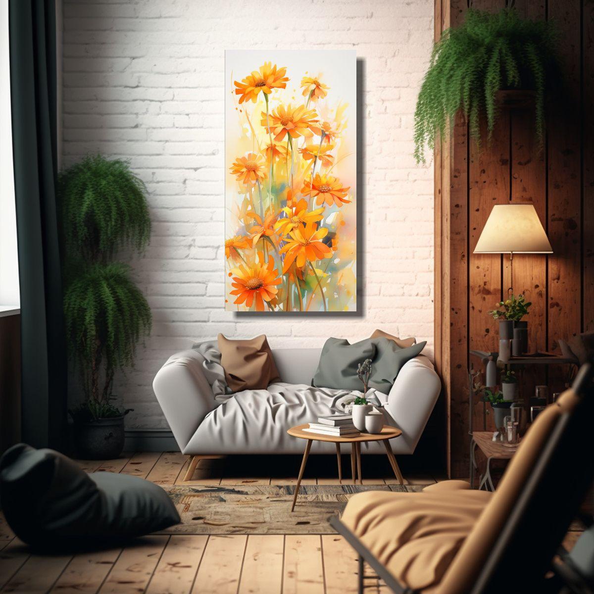 Arte De Pared Cuadro Abstracta Flores De Alcachofa 70x140cm-2