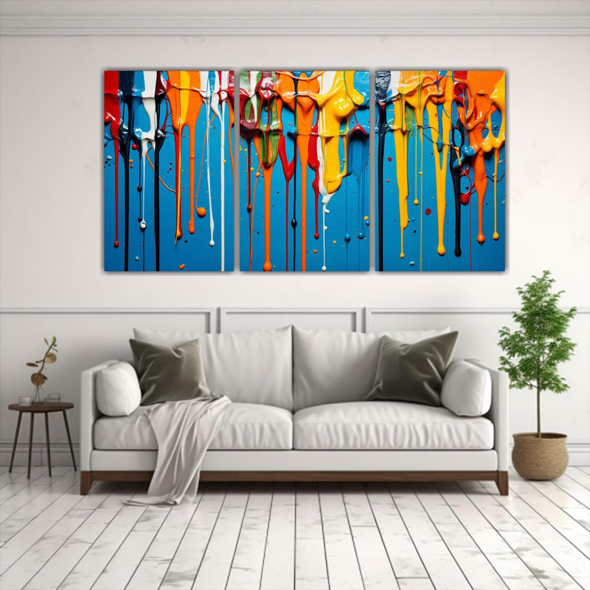 Cuadro De Pared Abstracto Armonía Cromática 120x60 Cm-2