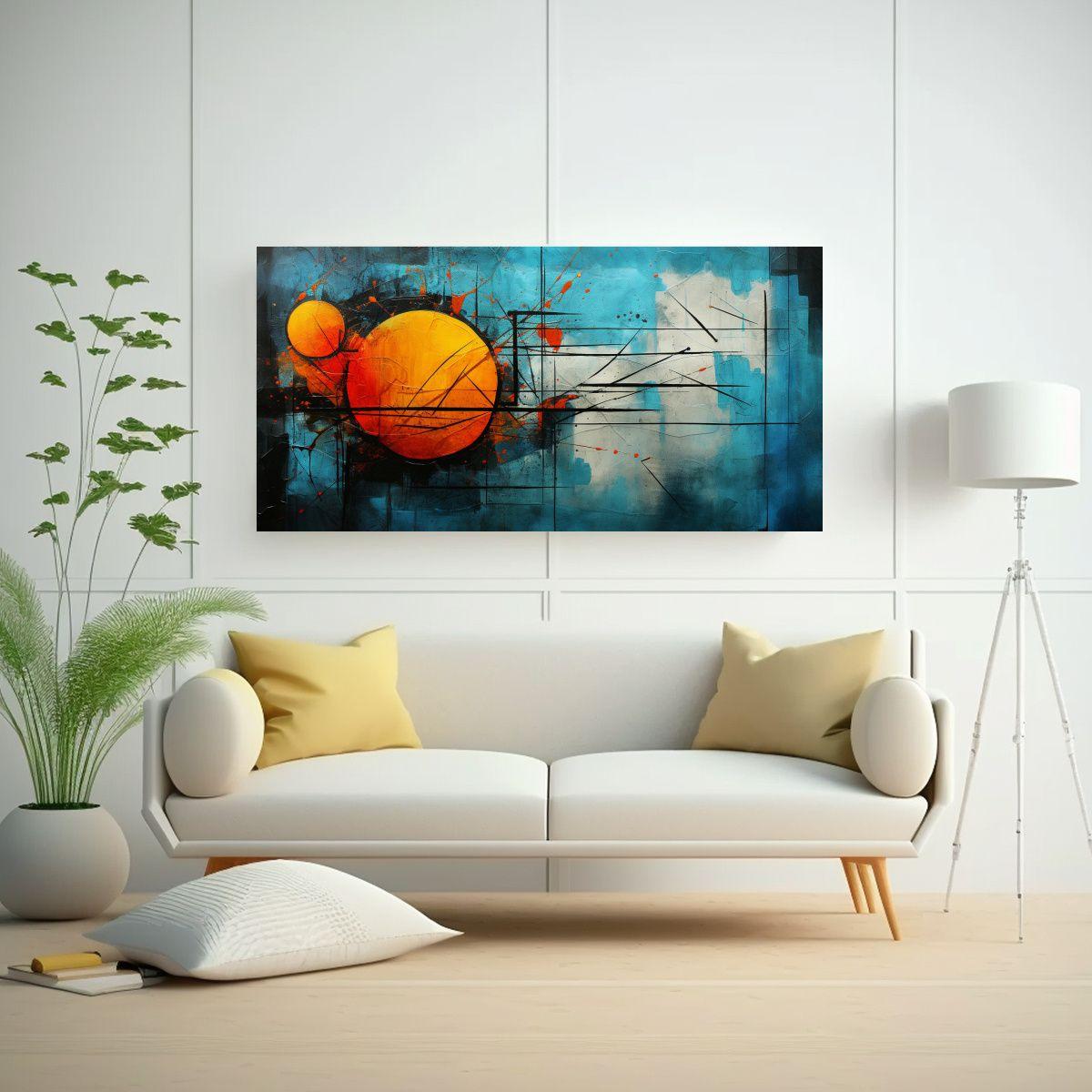 Pintura Abstracta Texturada En Lienzo Para 140x70 Cm-2
