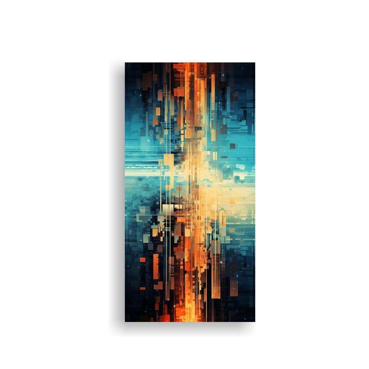 Pintura Decorativa Abstracta Futurista En Lienzo 20x40cm-0