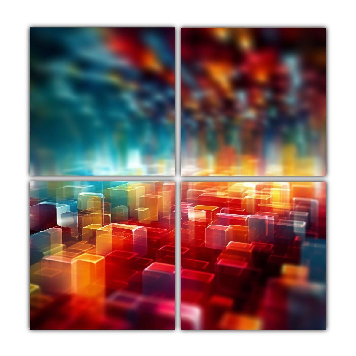 Lienzos Bastidor Dibujo Figuras Abstracto 140x140 Cm-0