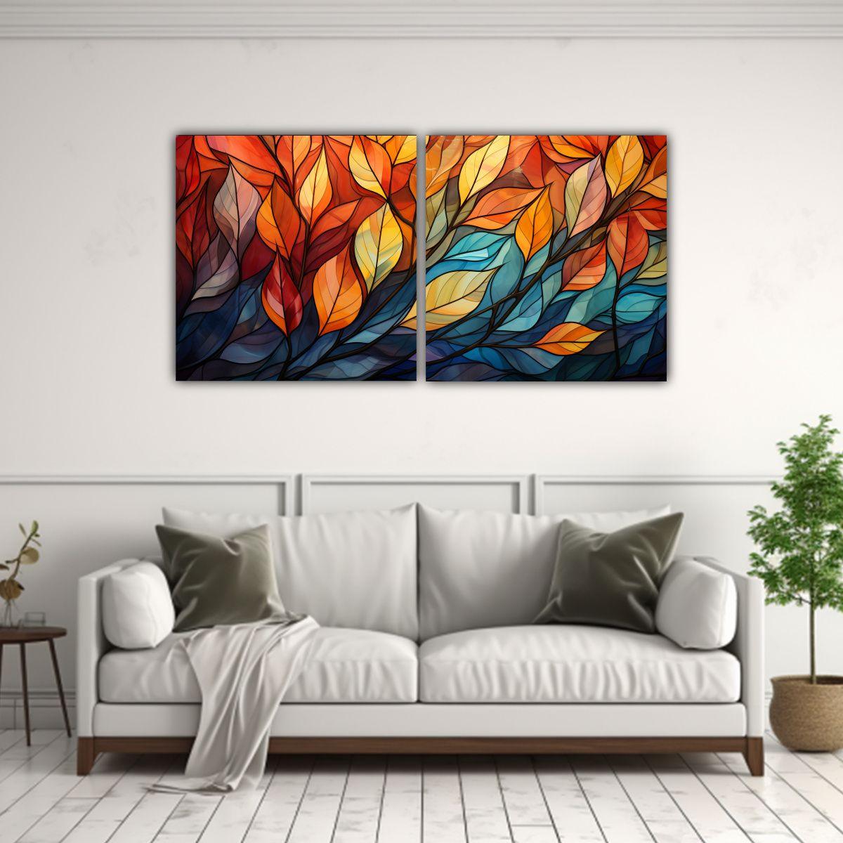 Cuadros Decorativos De Dos Canvas Movimiento 120x60 Cm-2