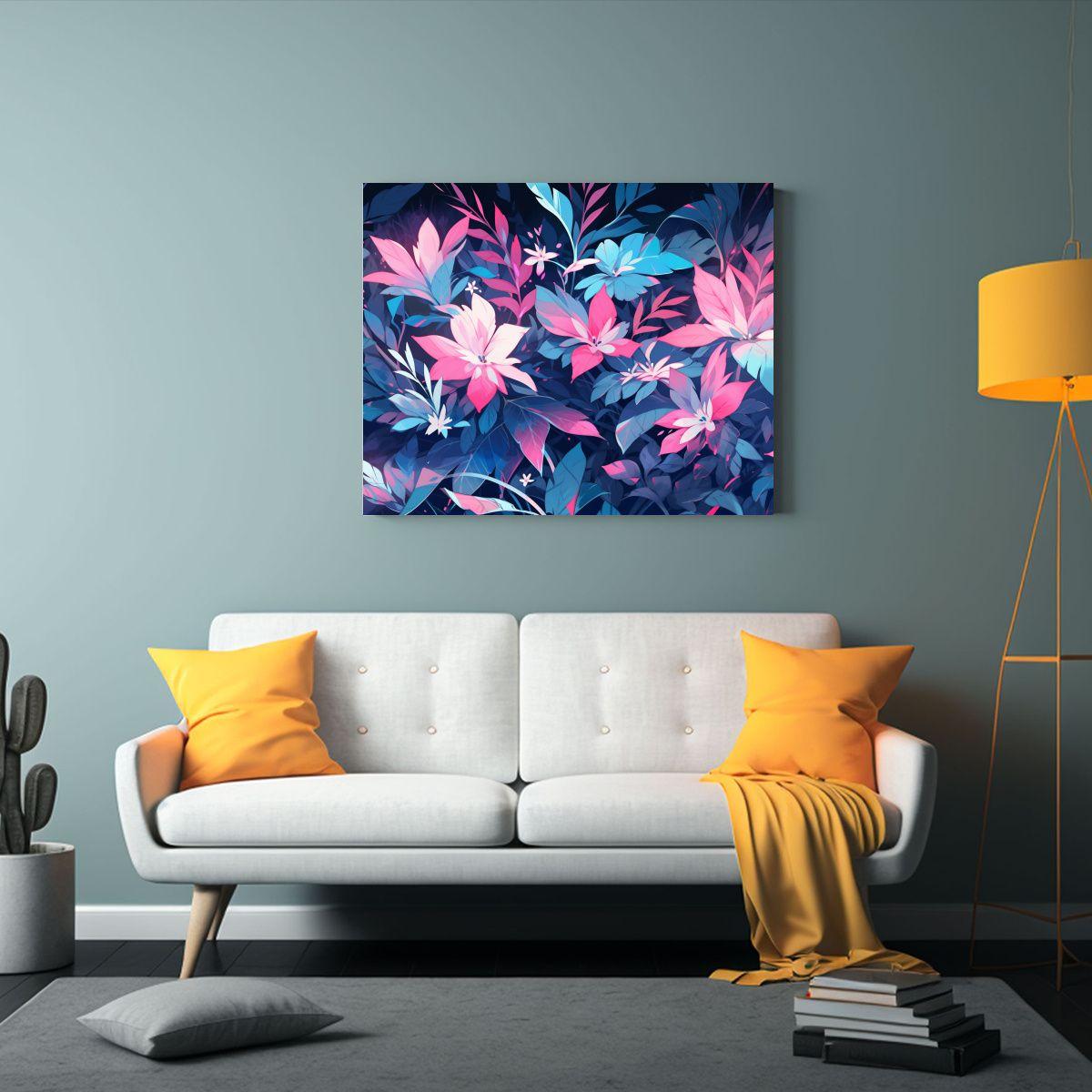 Cuadro Conceptual: Líneas En Turquesa Y Rosa, Atmósfera Ne 45x30cm-2