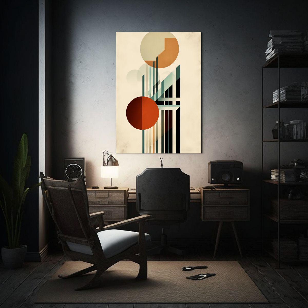 Lienzo Creativo De Arte Geométrico Minimalista Con Colores  50x75cm-2