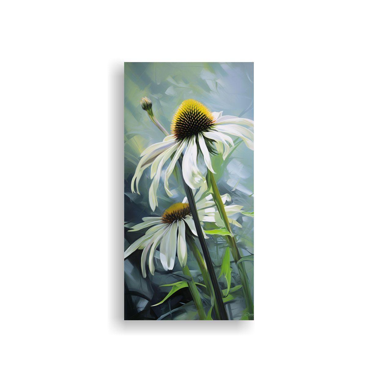Cuadro Abstracto De Flores De Coneflower Con 80x160cm-0