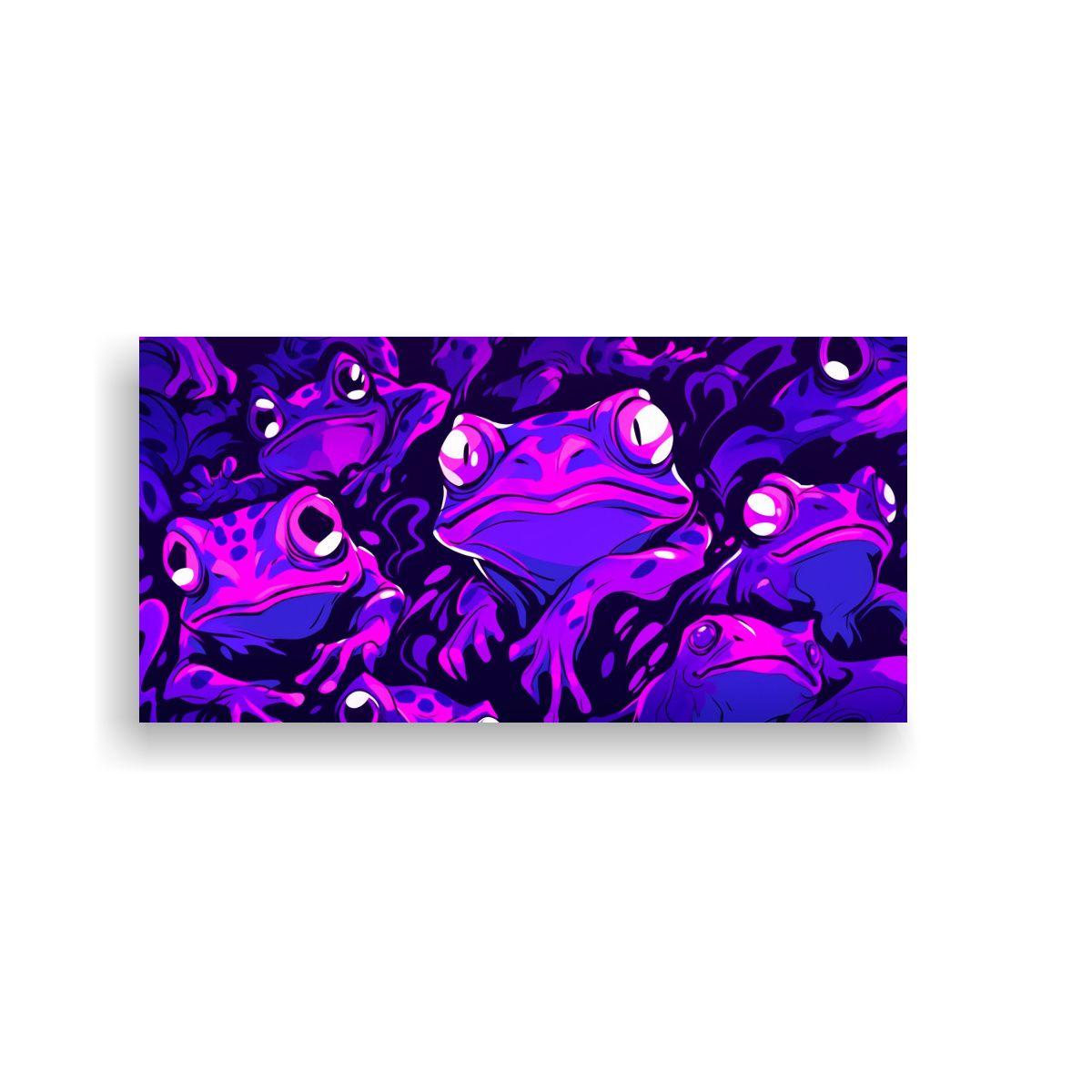 Cuadros Abstractos De Sapos Y Ranas En Colores Vib 60x30cm-0