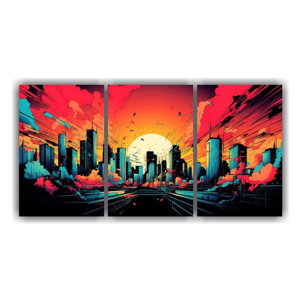 Lienzos Cuadro Sala: Energía Urbana Estilo Pop 120x60 Cm-0
