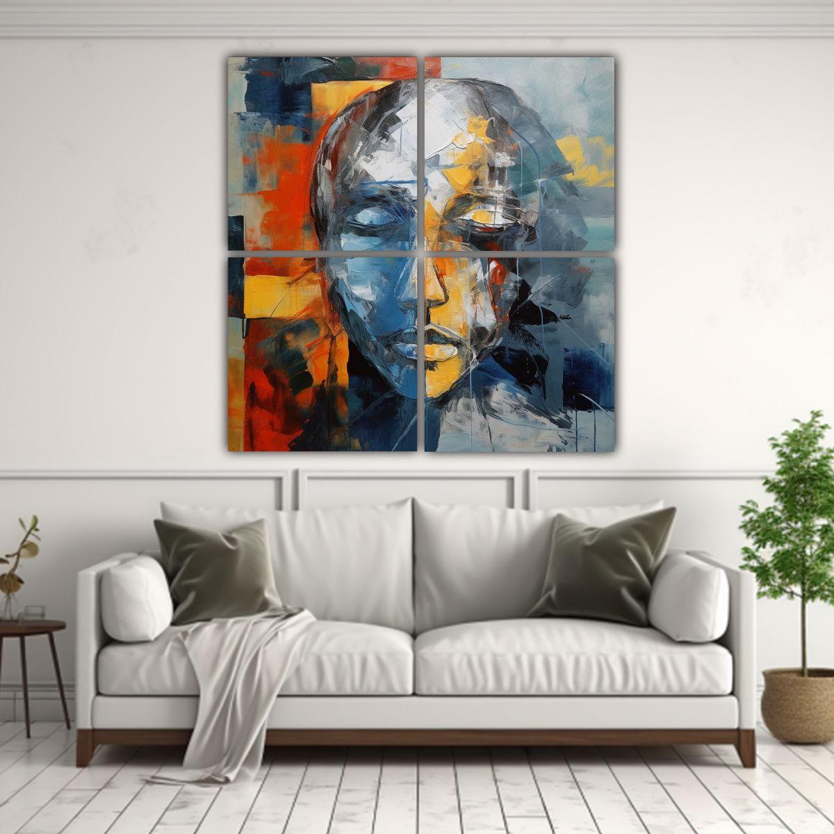 Cuadro Minimalista Abstracto Bienestar Mental, 160x160 Cm-2