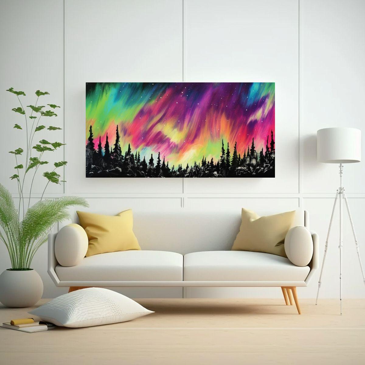 Pinturas De Pared Estilo Andy Warhol Aurora Boreal 120x60cm-2