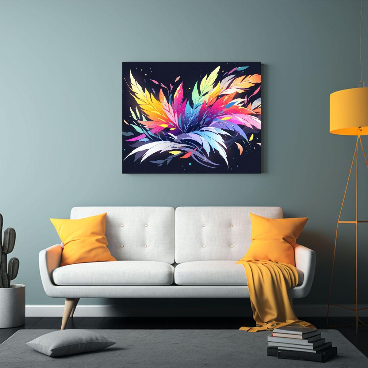 Pinturas Decorativas Estilo Neonoir Con Estrellas Arcoíris  40x30cm-2