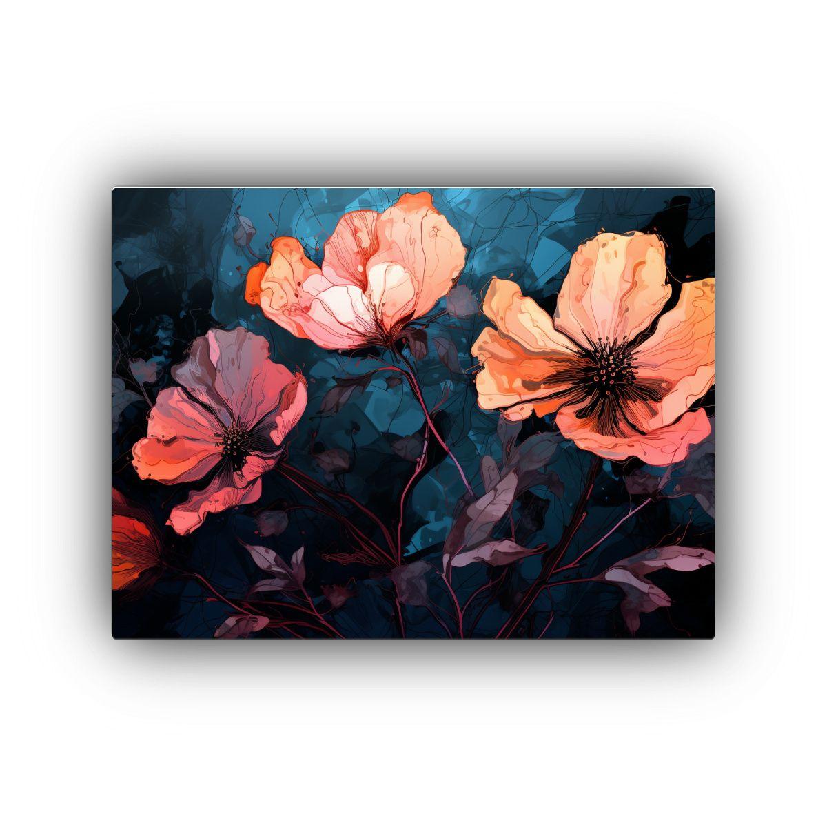 Cuadro Decorativo Estilo Medio En Armonía Cromática Negra 65x50cm-0