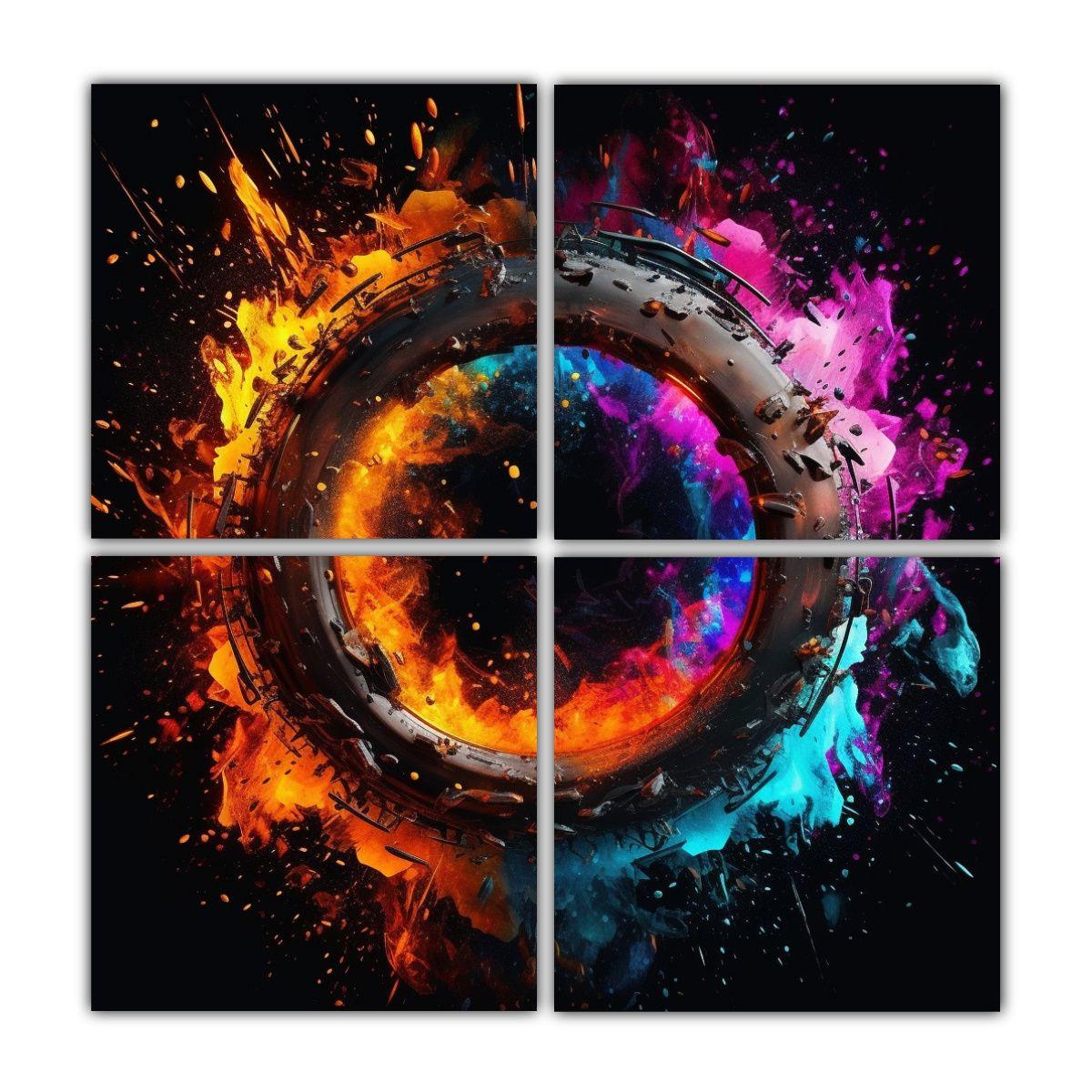 Pintura Decorativa De Textura Negra Intensa, 100x100 Cm-0