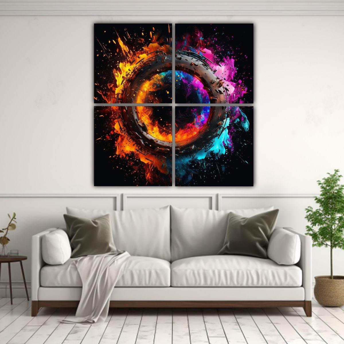 Pintura Decorativa De Textura Negra Intensa, 100x100 Cm-2