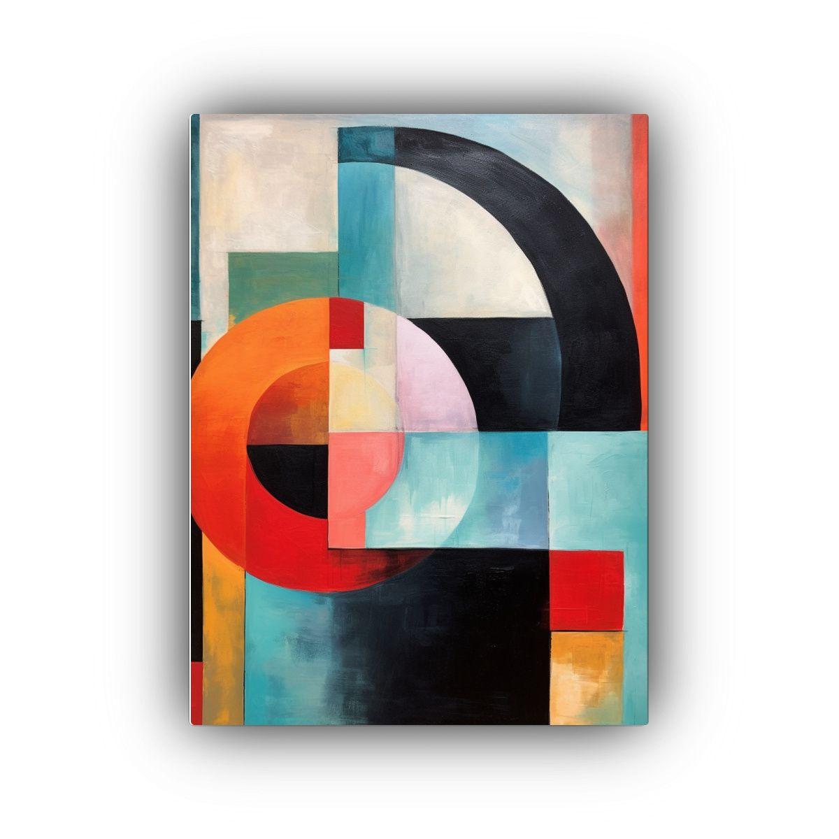 Pintura Abstracta Con Formas Geométricas Para 40x60cm-0