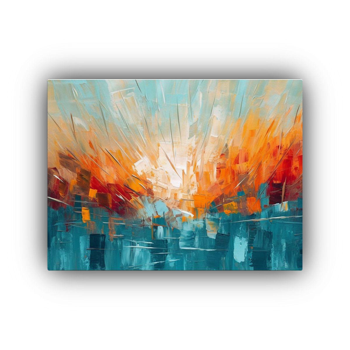 Cuadro Horizontal Simetría En Abstracto Con 50x40 Cm-0