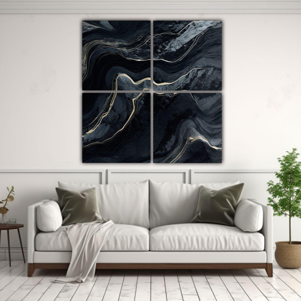 Cuadro Ilustrativo De 4 Telas En Bastidor 120x120 Cm-2