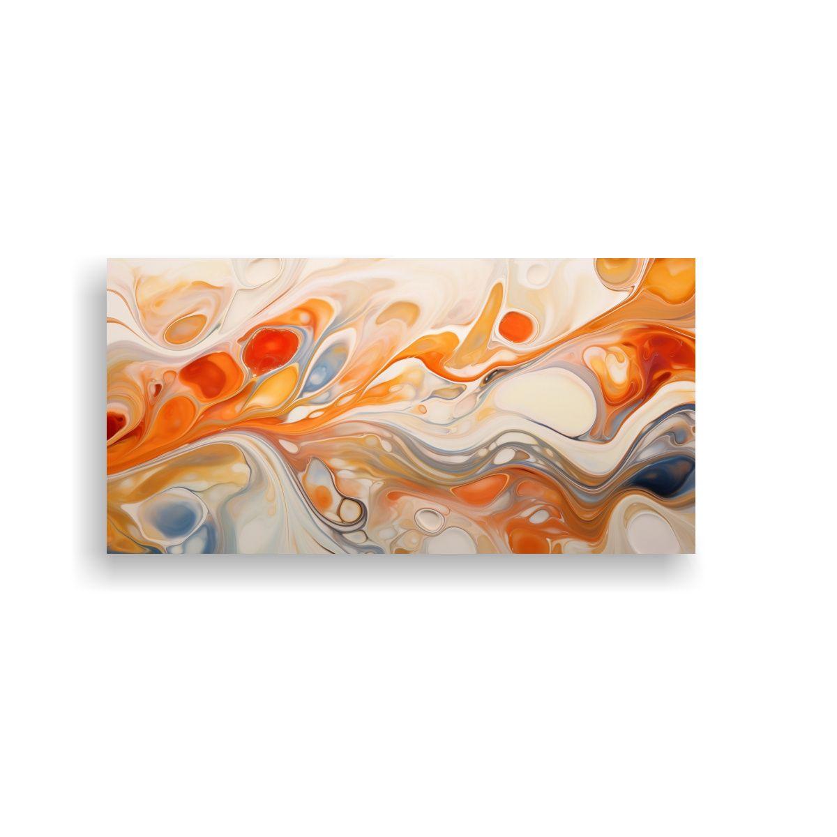 Pintura Lienzo Colores Vibrantes Cálidos Naranja 100x50cm-0