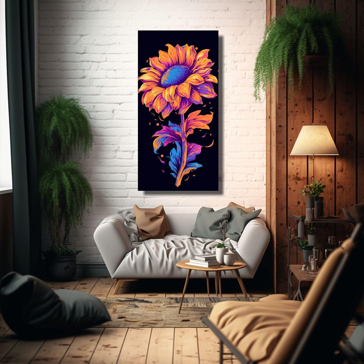 Cuadro Lienzo Impactante Imagen Naranja Girasol 20x40cm-2