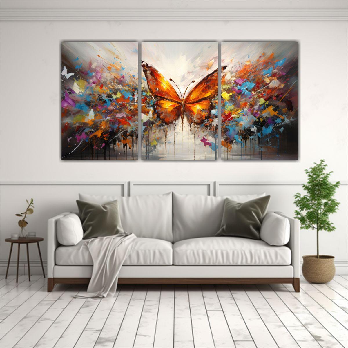 Pinturas De Mariposas Abstractas Para Decoración 240x120 Cm-2