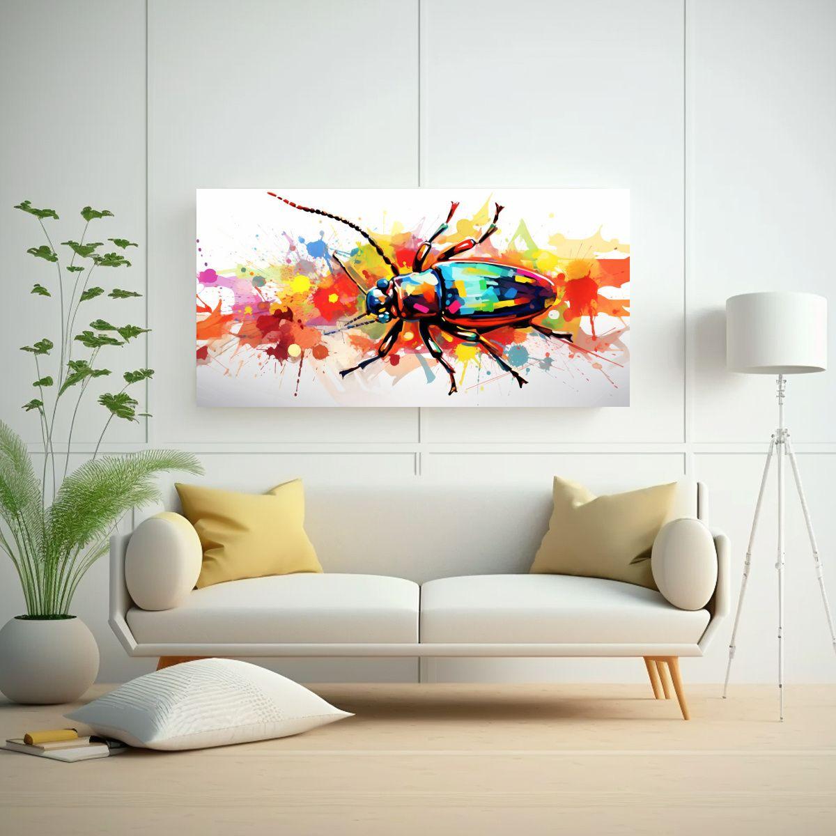 Cuadro Galería Insecto En Colores Suavemente Satu 80x40cm-2