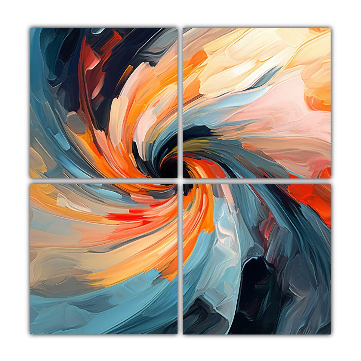 Cuadro Abstracto De Pared Con Gama De Colores V51 80x80 Cm-0