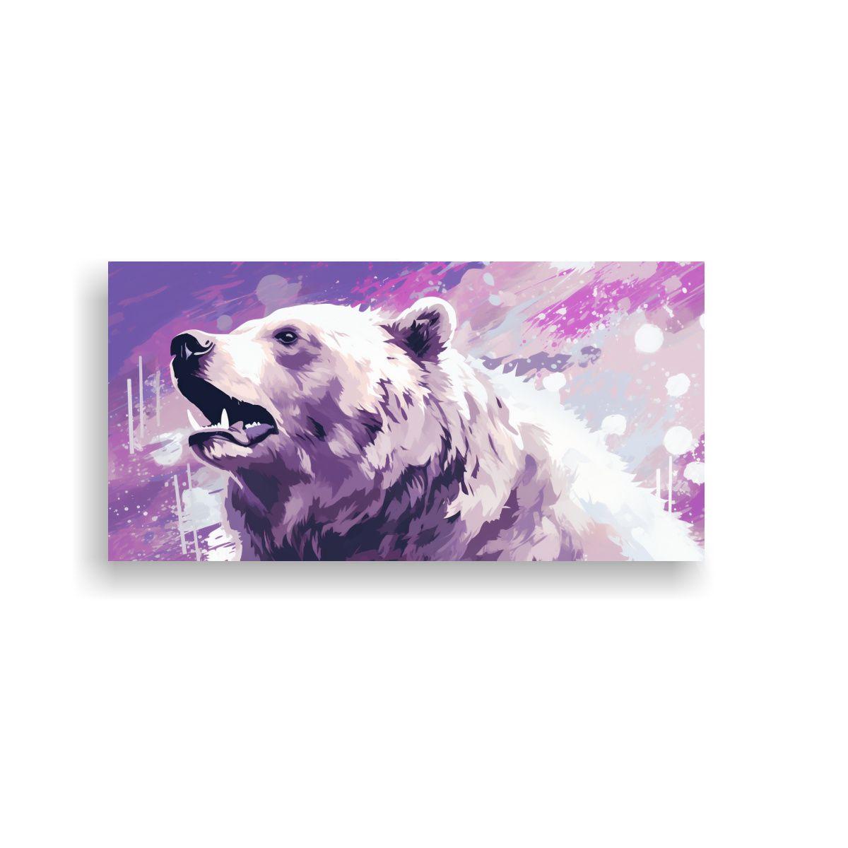 Pintura Decorativa: Composición Impresa De Oso 80x40 Cm-0