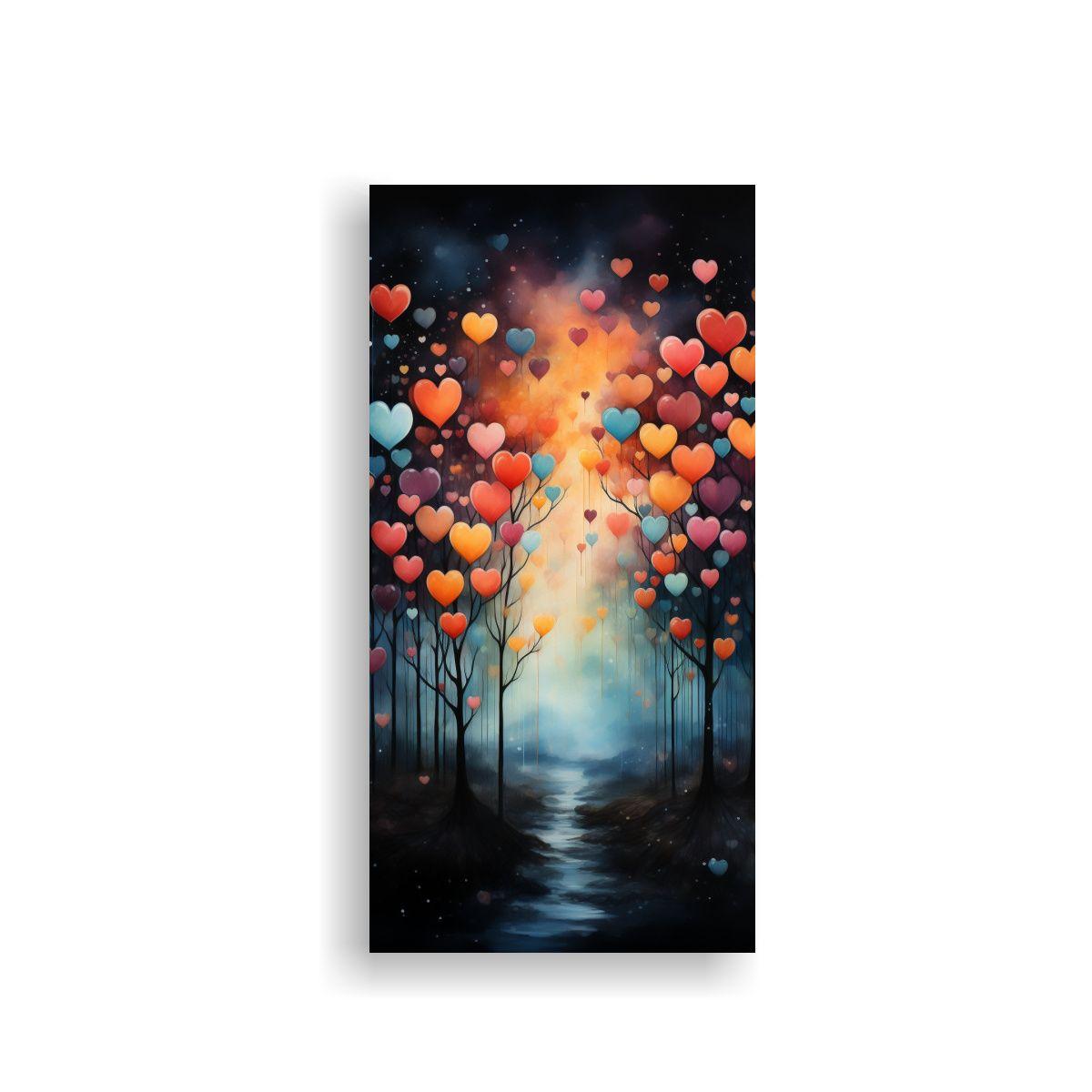 Cuadro Movimiento Exposición Mariposas Corazón 30x60cm-0