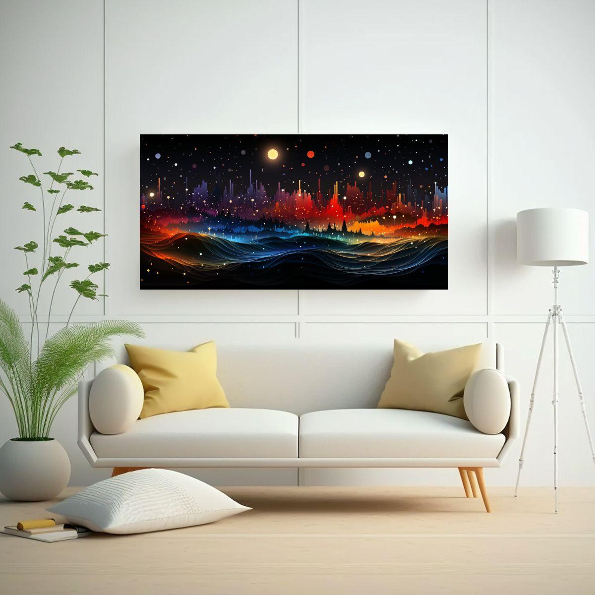 Cuadro Decorativo: Geometría Abstracta Floral 120x60cm-2
