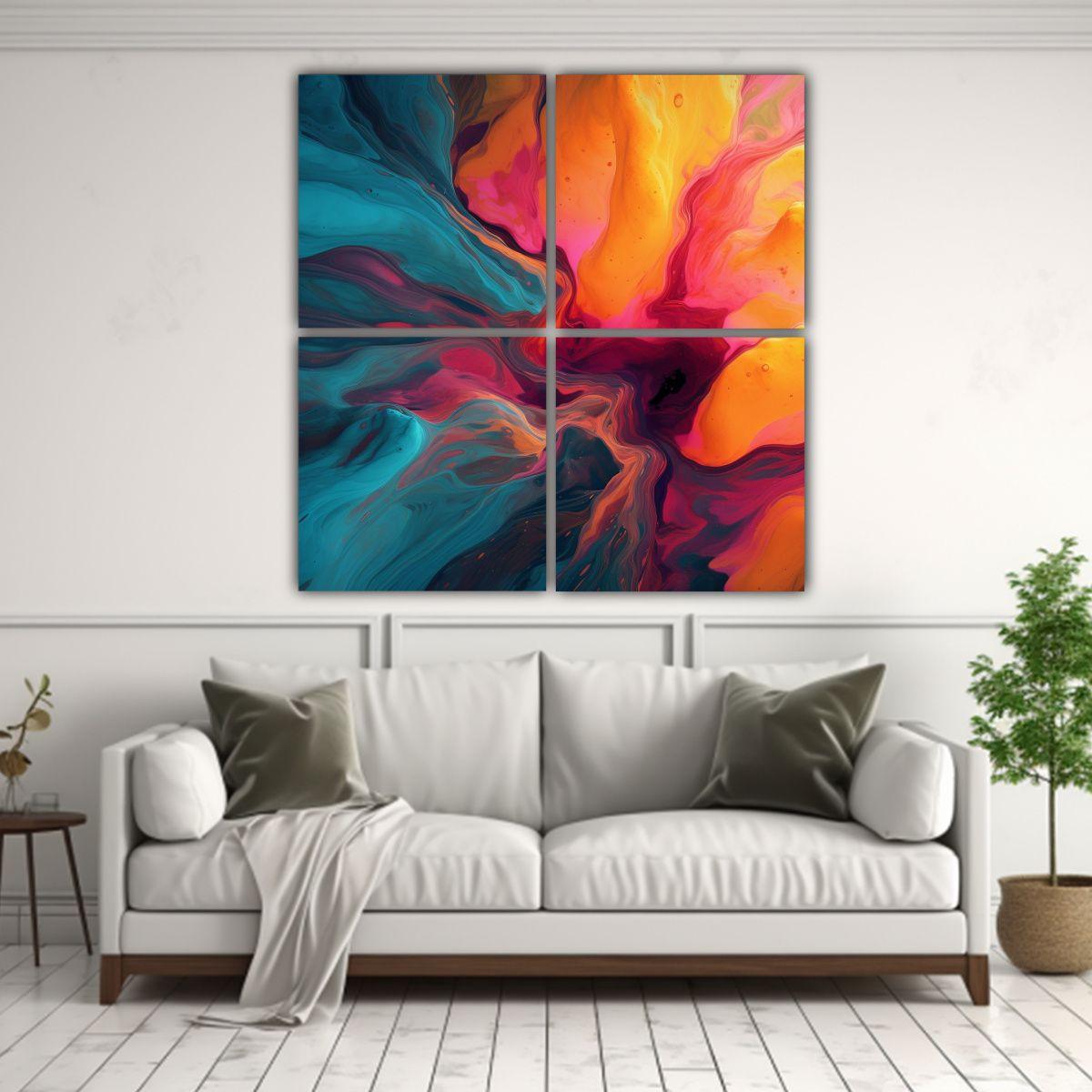 Cuadros De Decoración Con Colores Abstractos 60x60 Cm-2