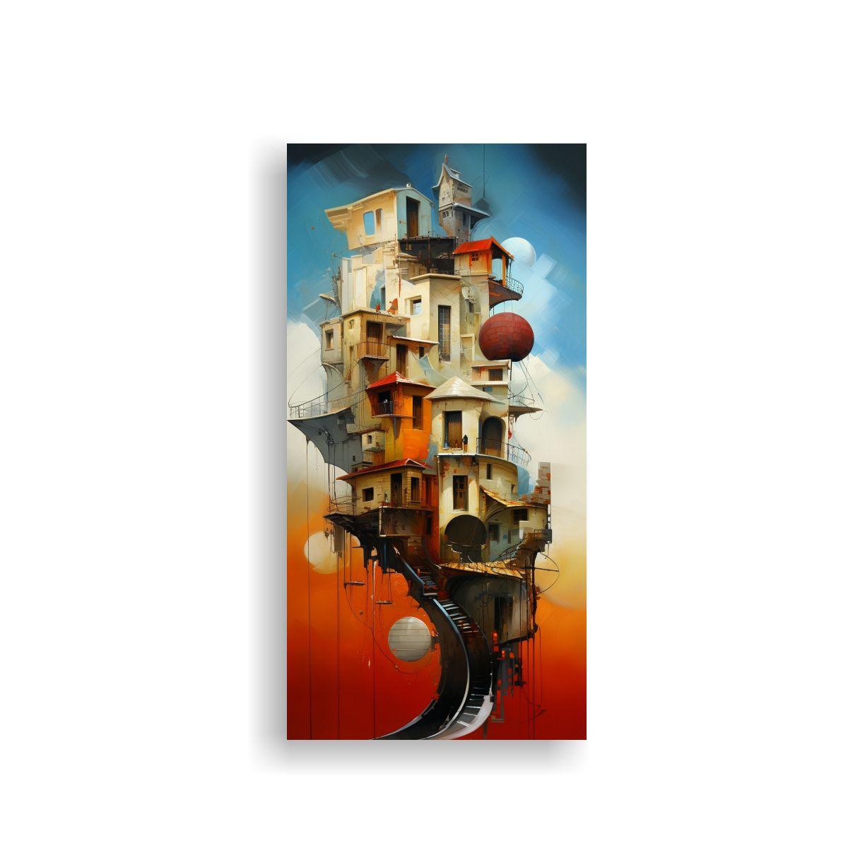 Cuadro Abstracto Emociones Y Arquitectura Fusión 80x160cm-0