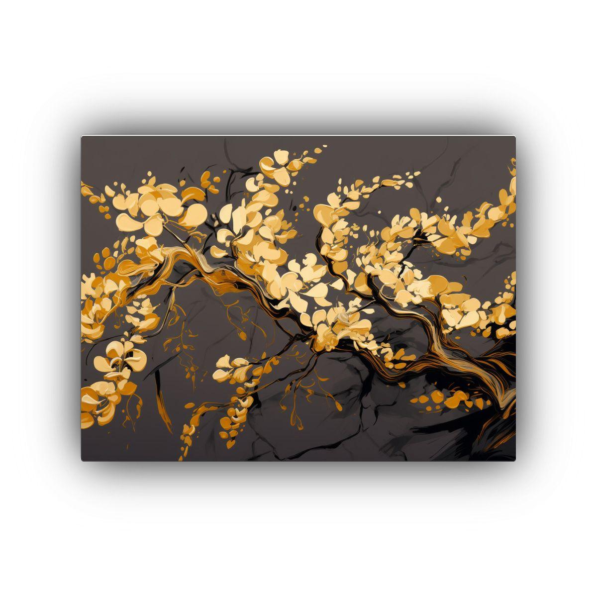 Pintura Acuarela Árbol De Acacia En Tonos 40x30cm-0
