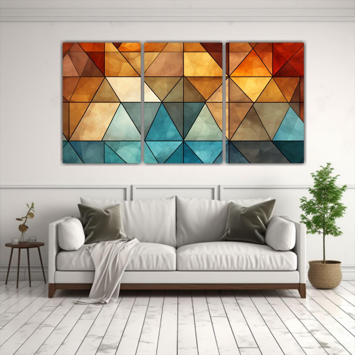 Cuadros Abstractos Con Paleta De Colores 60x30 Cm-2