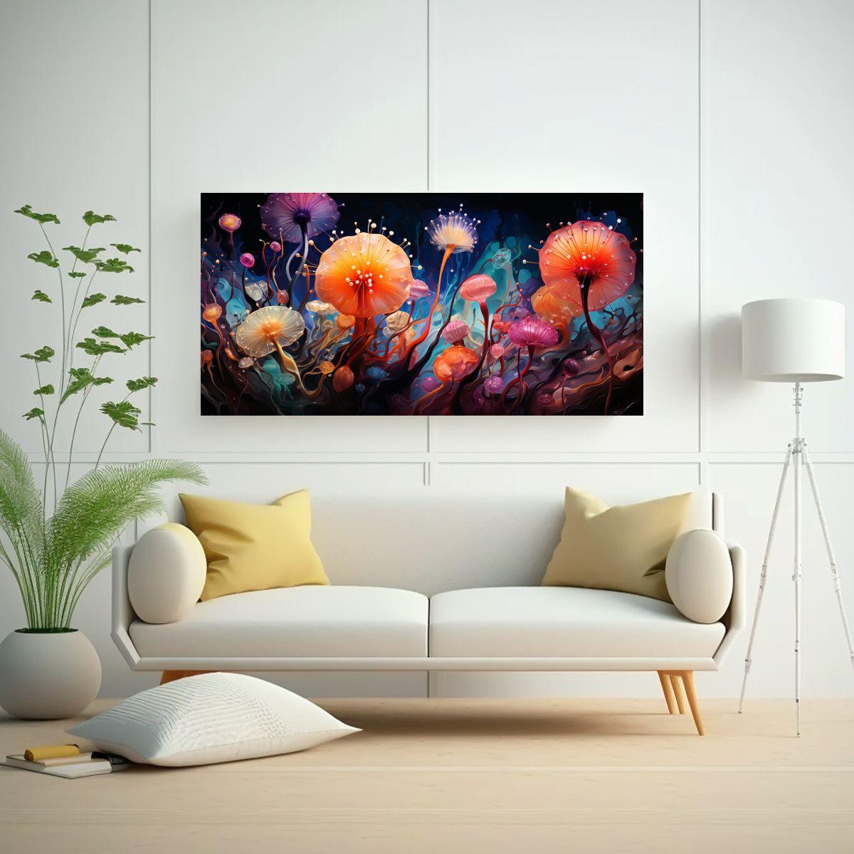 Cuadro Patron Intenso De Erizos De Mar En Estilo 100x50cm-2