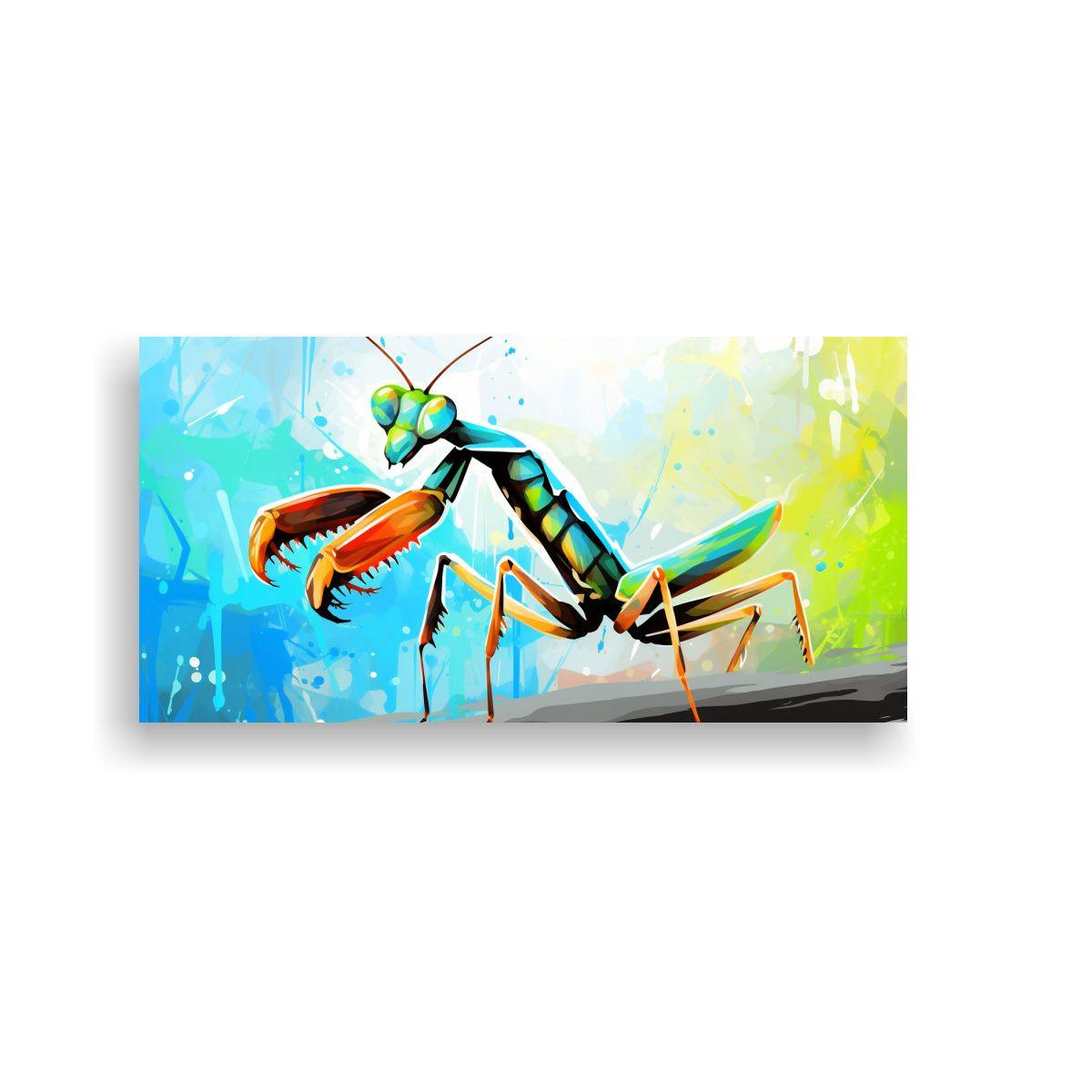Cuadro Arte Gráfico Mantis Orando En Colores 80x40cm-0