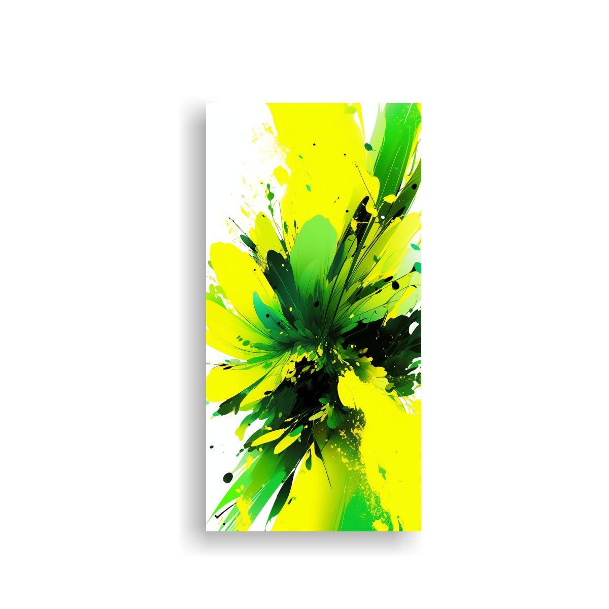 Lienzo Decorativo Amarillo Y Verde Estilo Neonoir 80x160cm-0