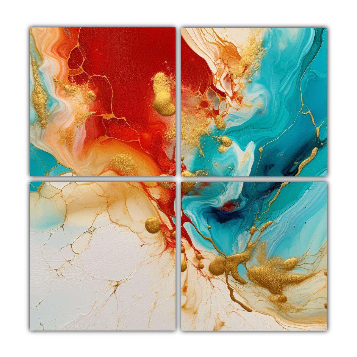 Cuatro Composición Expresión Reflejo Pintura 200x200 Cm-0