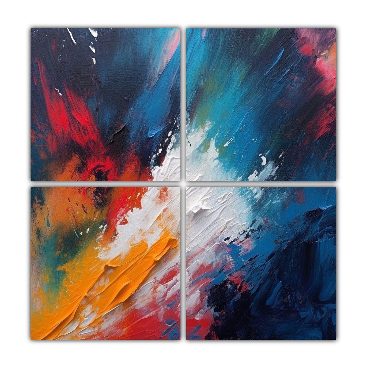 Cuadro Abstracto De Vanguardia En Lienzo Con 60x60 Cm-0