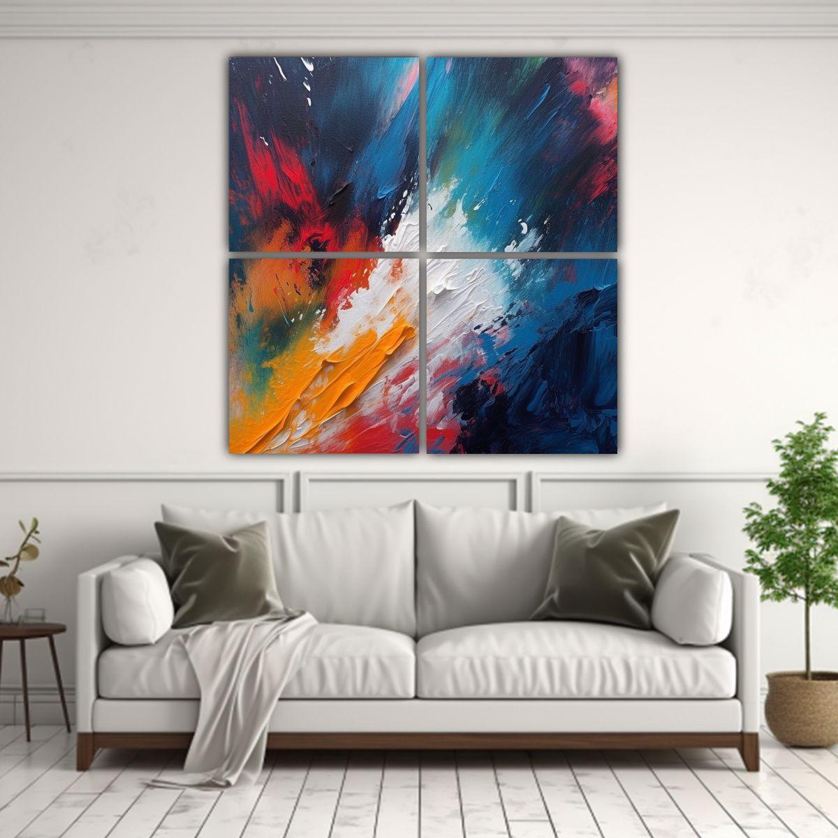 Cuadro Abstracto De Vanguardia En Lienzo Con 60x60 Cm-2