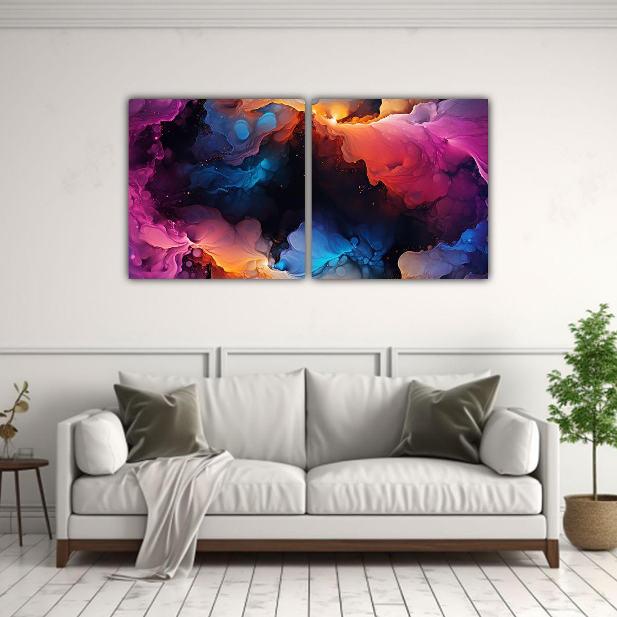 Pintura Decorativa Moderna Formación Líquida 140x70 Cm-2