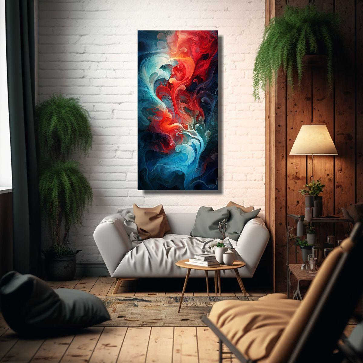 Cuadro Inspirador Elegante Pintura Abstracta A 50x100 Cm-2