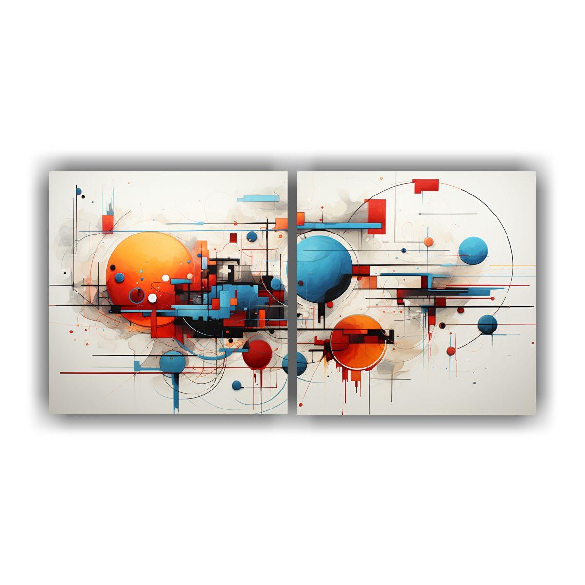 Lienzos Abstractos Para Oficina De Dos Artes Finas 80x40 Cm-0