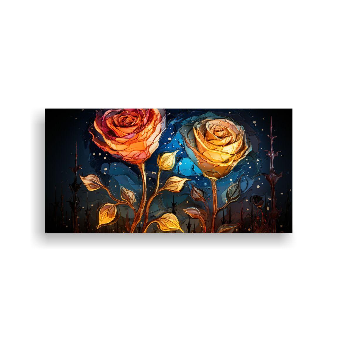 Pintura Decorativa Estilo Rose Van Gogh, Diseño 60x30 Cm-0
