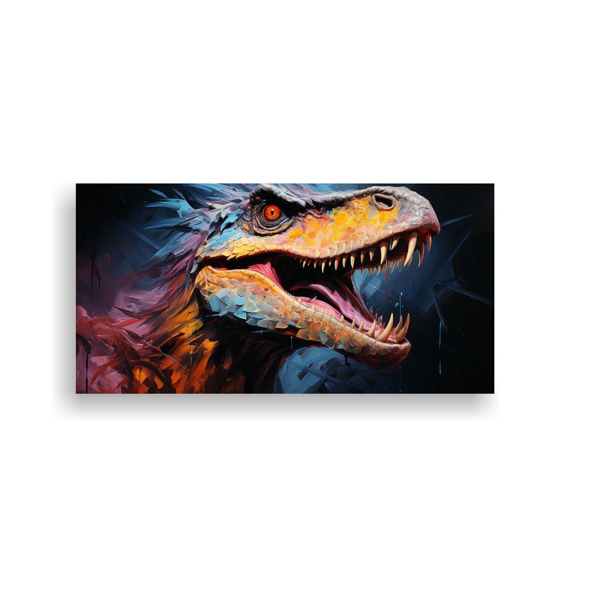 Pintura Vintage De Velociraptor Estilo Estilo 100x50cm-0