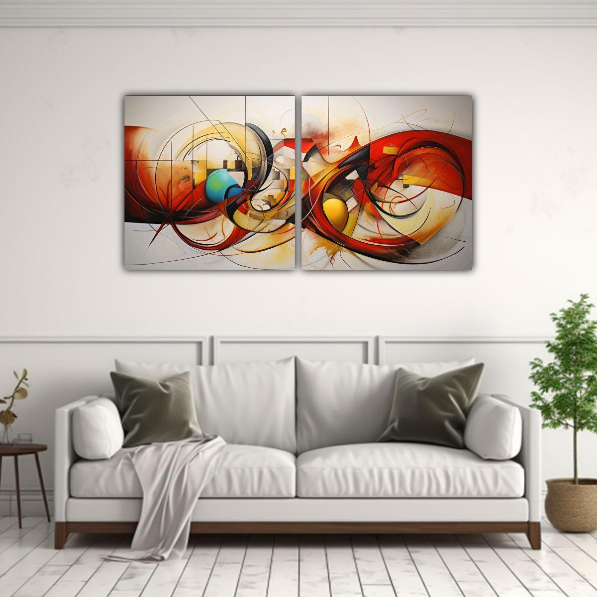 Cuadros De Pintura Abstracta Moderna Obra Maestra 80x40 Cm-2